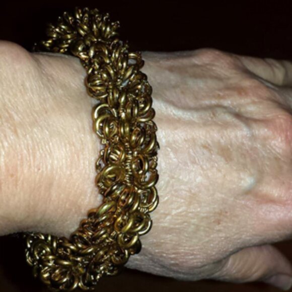 TDD Custom Made One Size Fits Most Gold-Plated Spring Loops Bracelet - Picture 1 of 4